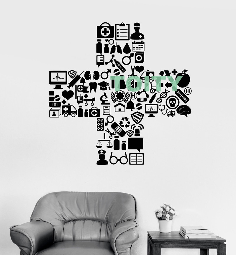    Ǿǰ  ɺ Ŭ  ȣ ƼĿ Ȩ ׸ ̵ ǳ Ʈ ȭ H57cm x W57cm/Vinyl Wall Decal Medicine Hospital Symbol Clinic Doctor Nurse Stickers Home D